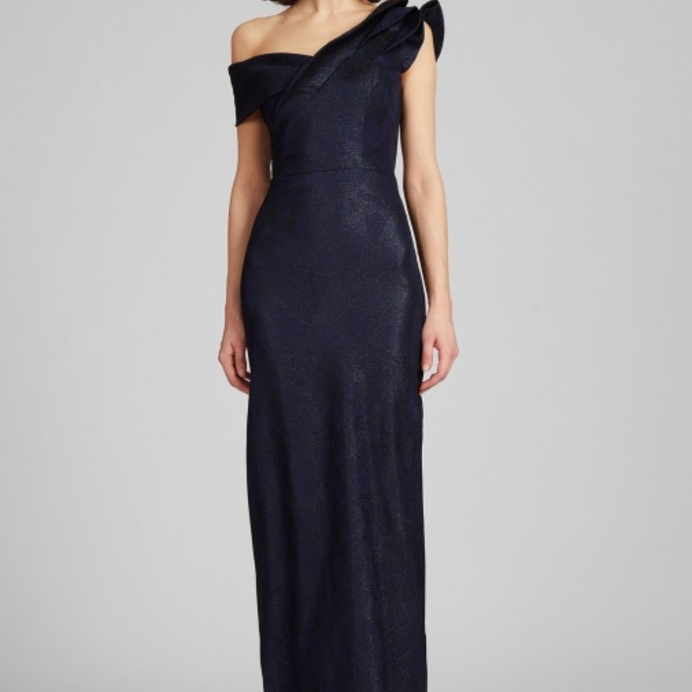 New Teri Jon Gown, size 6, sapphire metallic